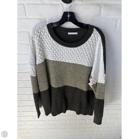 Sweater By Staccato In Green & White, Size: L