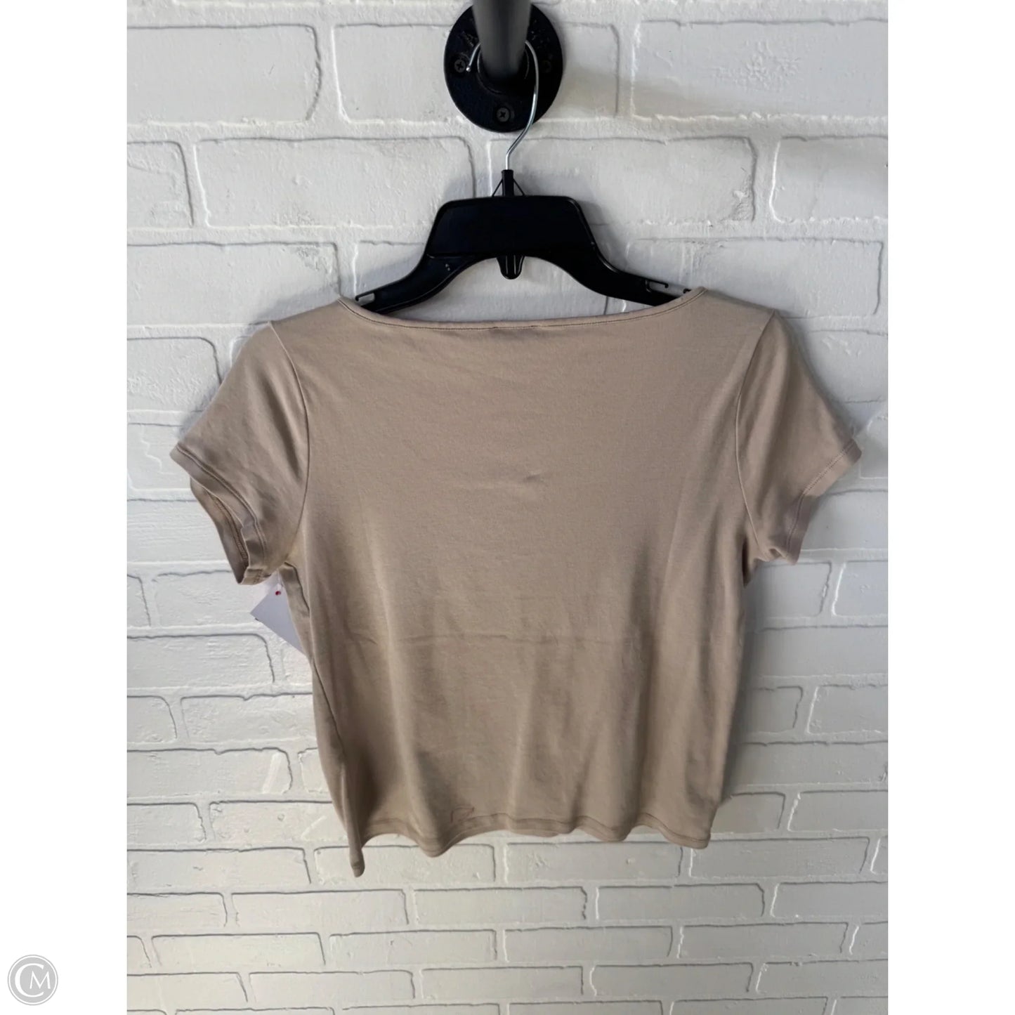 Top Short Sleeve Basic By Ann Taylor In Tan, Size: L