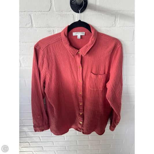 Top Long Sleeve By Anne Klein In Orange, Size: L