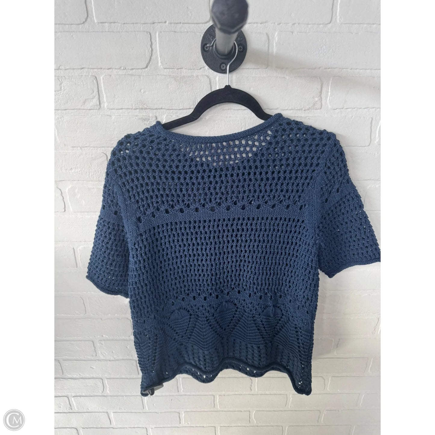 Sweater Short Sleeve By Chicos In Blue, Size: M