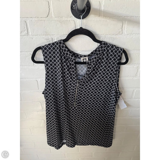Top Sleeveless By Anne Klein In Black & Grey, Size: L