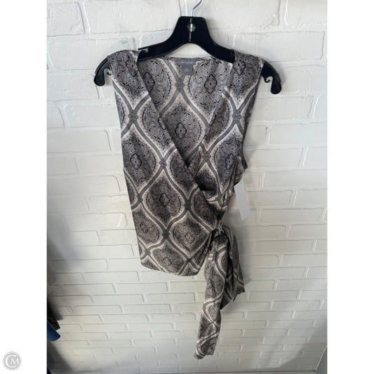 Top Sleeveless By Ann Taylor In Black & Grey, Size: L