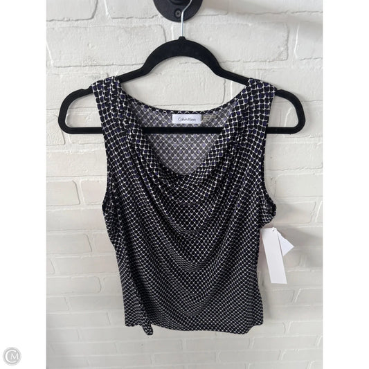 Top Sleeveless By Calvin Klein In Black & Purple, Size: L