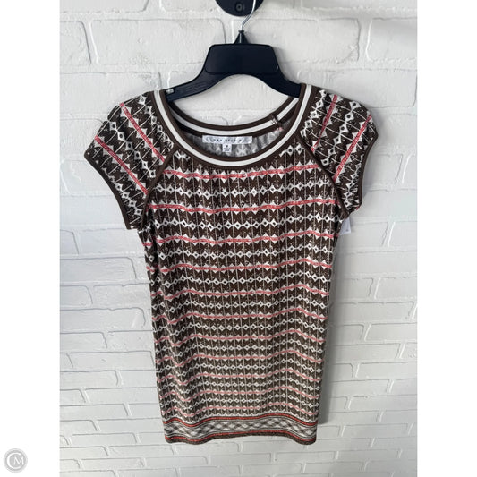 Dress Casual Short By Max Studio In Brown & Cream, Size: M
