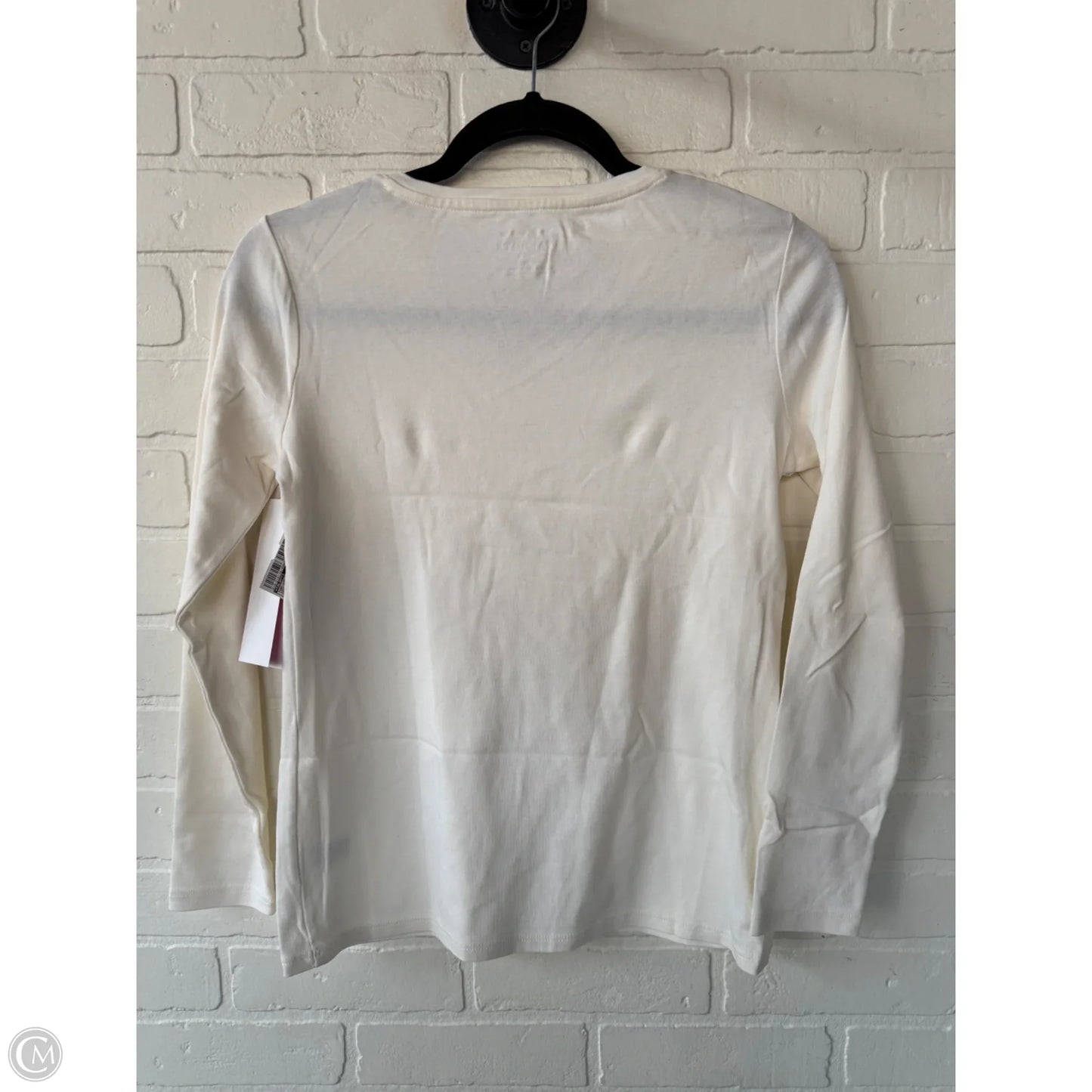 Top Long Sleeve Basic By Talbots In Cream, Size: Sp