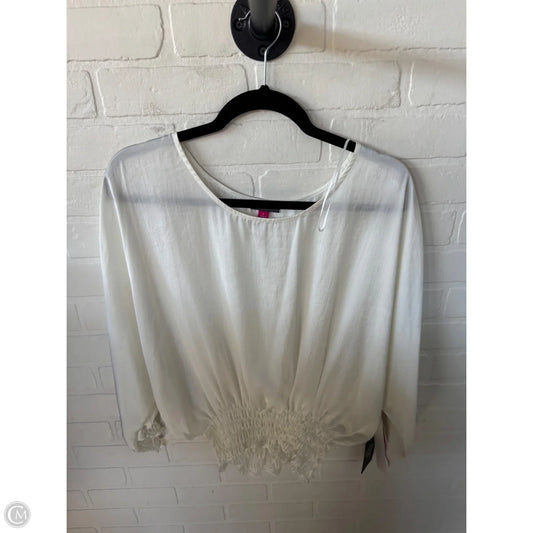 Top Short Sleeve By Vince Camuto In White, Size: L