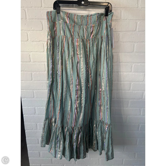 Skirt Maxi By Anthropologie In Green & Pink, Size: 12