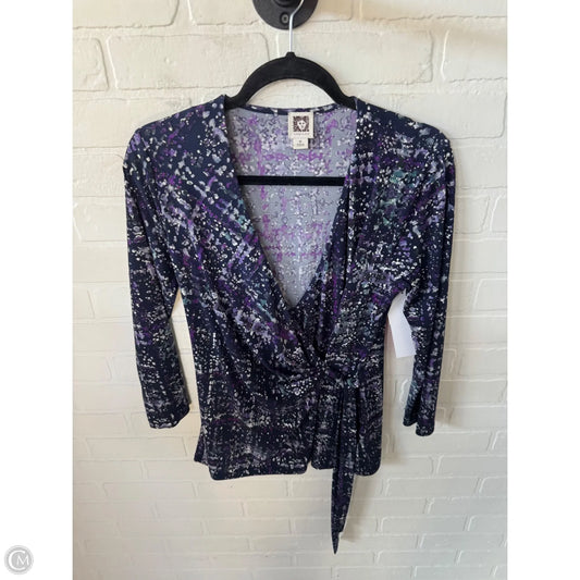 Top 3/4 Sleeve By Anne Klein In Purple, Size: M