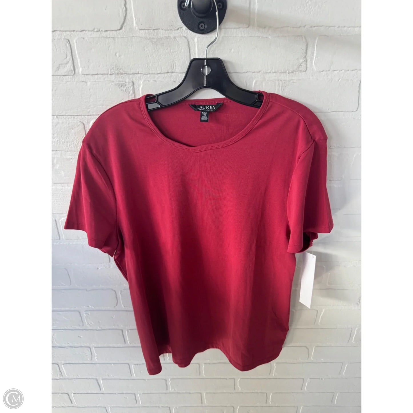Top Short Sleeve Basic By Lauren By Ralph Lauren In Red, Size: Xxl