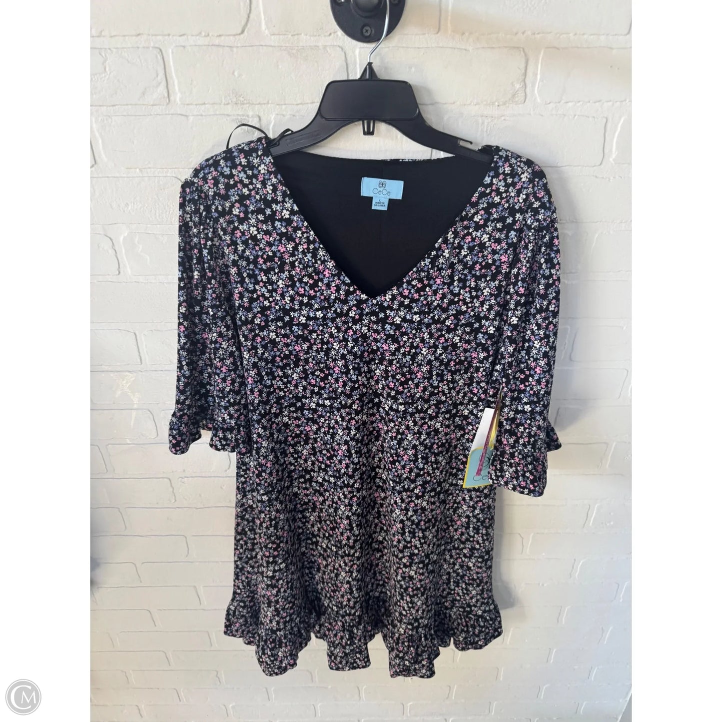 Dress Casual Short By Cece In Black & Blue, Size: L