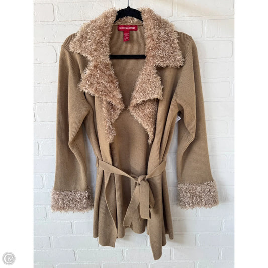 Sweater Cardigan By Gloria Vanderbilt In Tan, Size: L