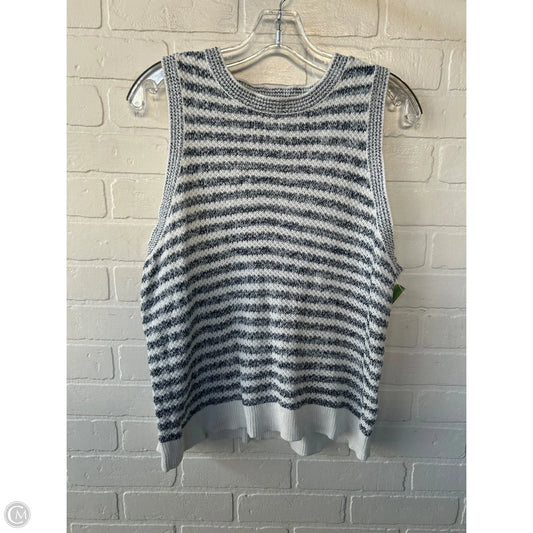 Vest Sweater By J. Crew In Blue & White, Size: L
