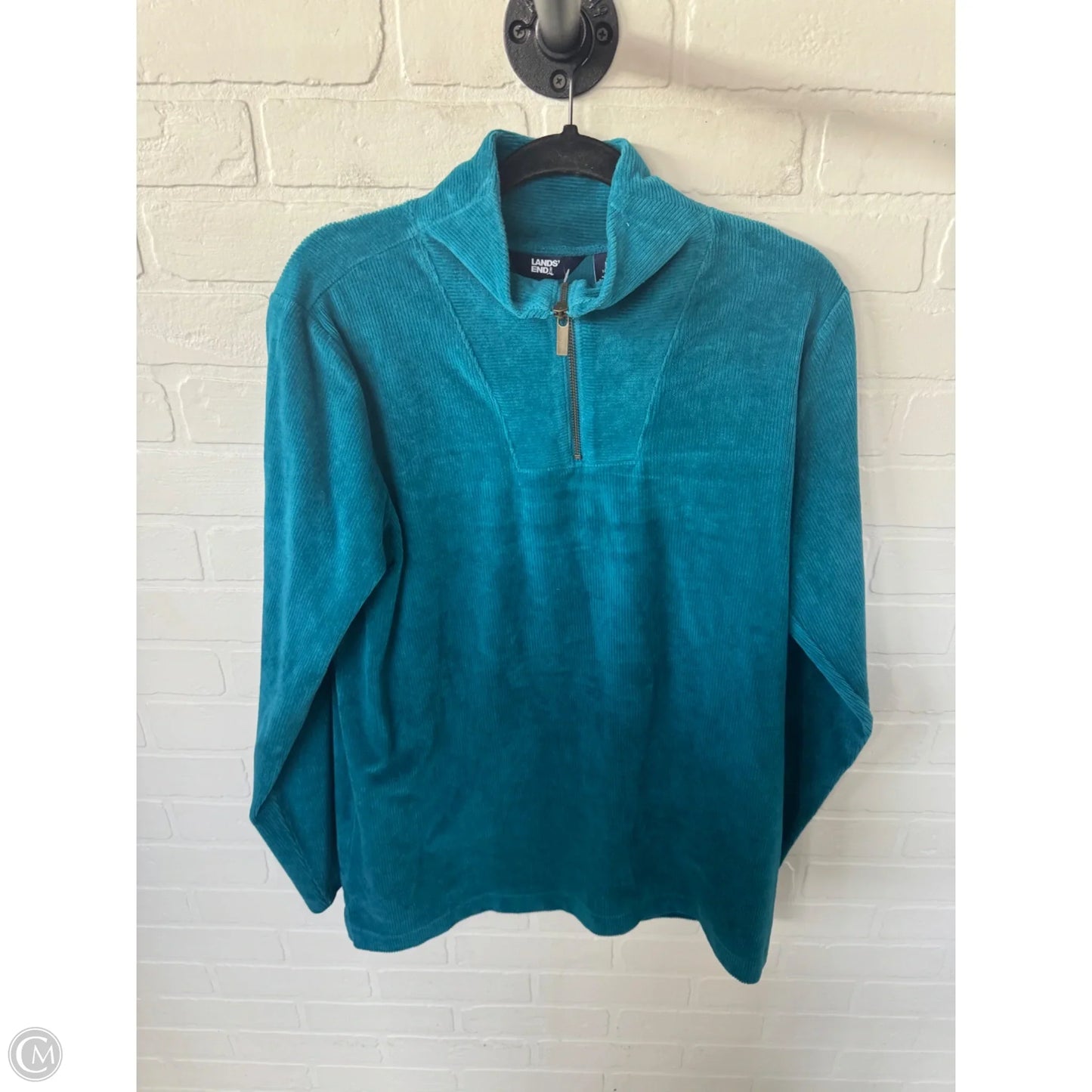 Sweatshirt Collar By Lands End In Blue, Size: L