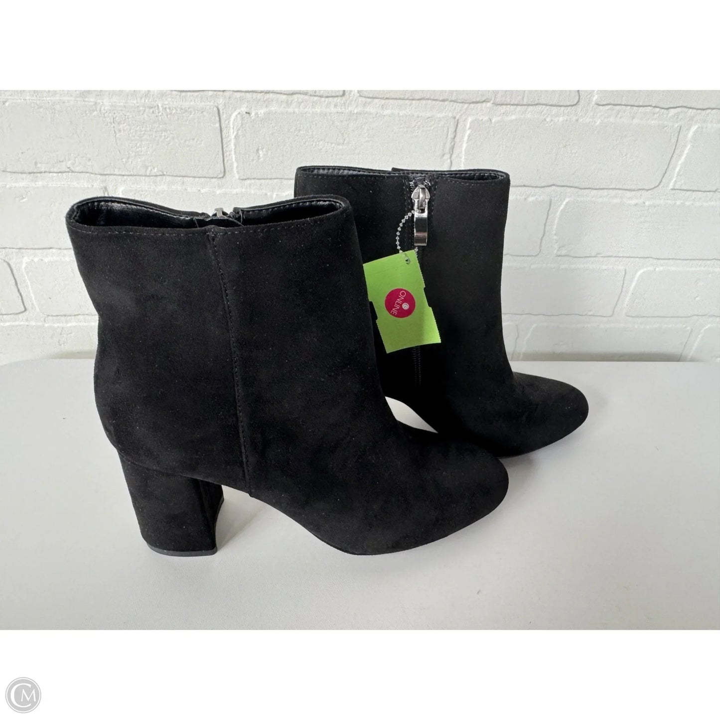 Boots Ankle Heels By Clothes Mentor In Black, Size: 8.5