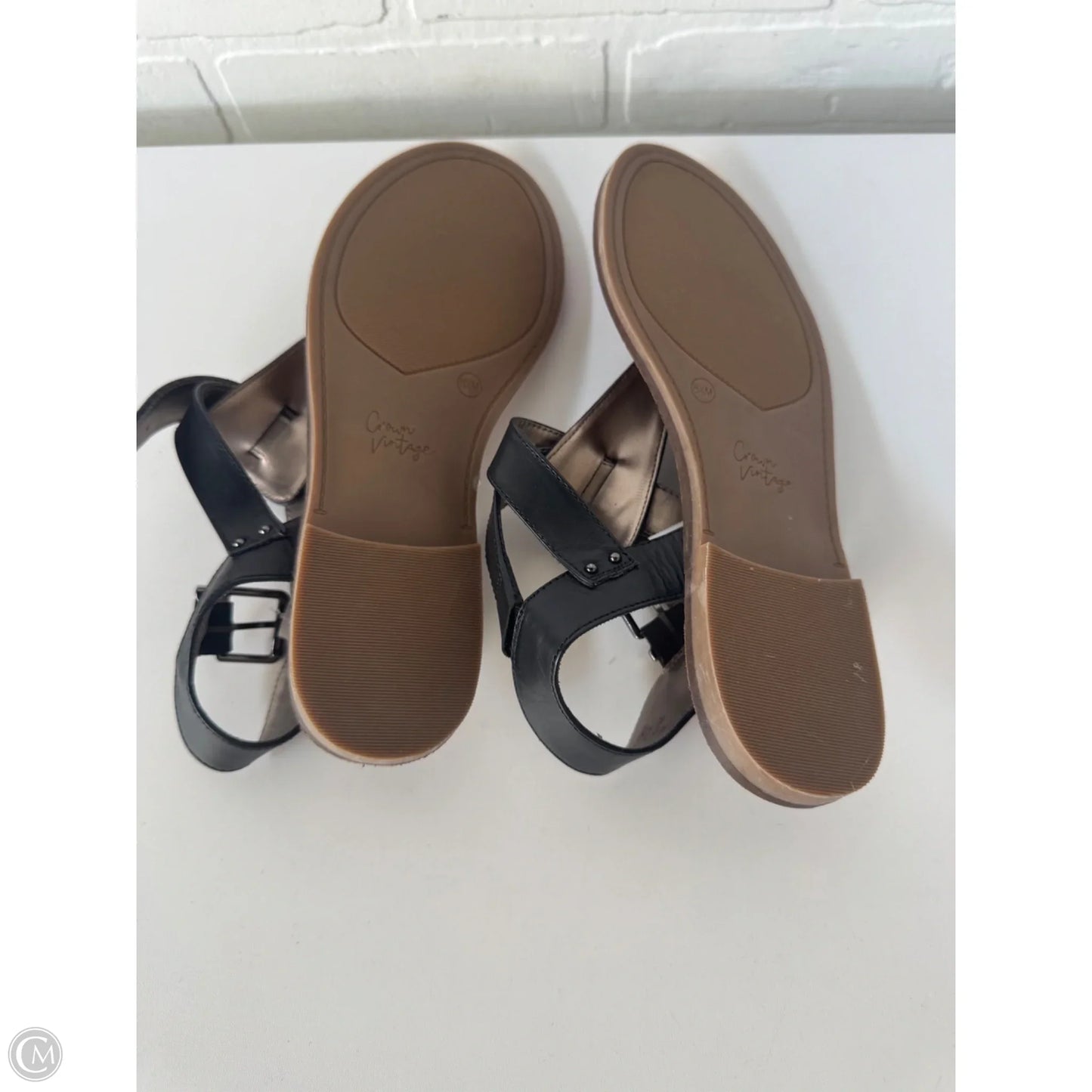 Sandals Flats By Crown Vintage In Black, Size: 8.5
