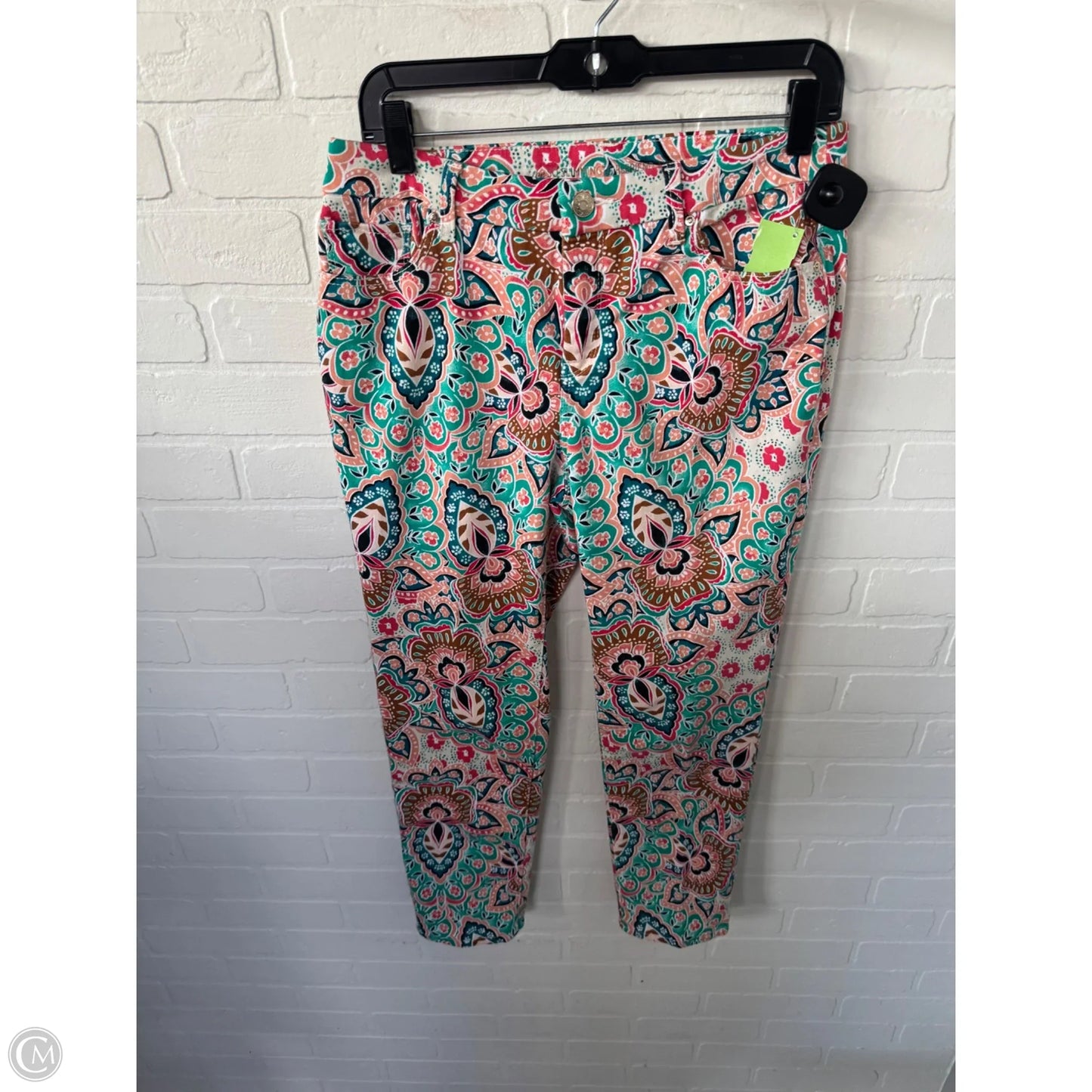 Jeans Straight By Chicos In Blue & Pink, Size: 4