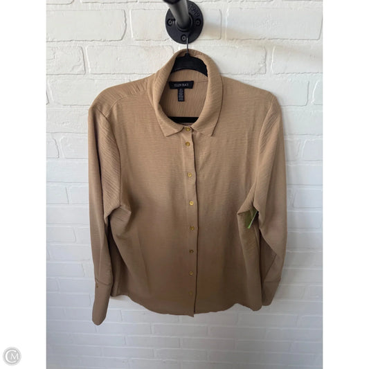Top Long Sleeve By Ellen Tracy In Tan, Size: L