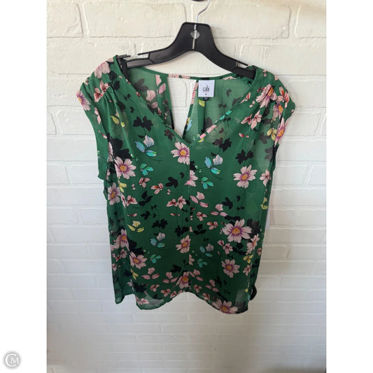 Top 2pc Short Sleeve By Cabi In Green & Pink, Size: M