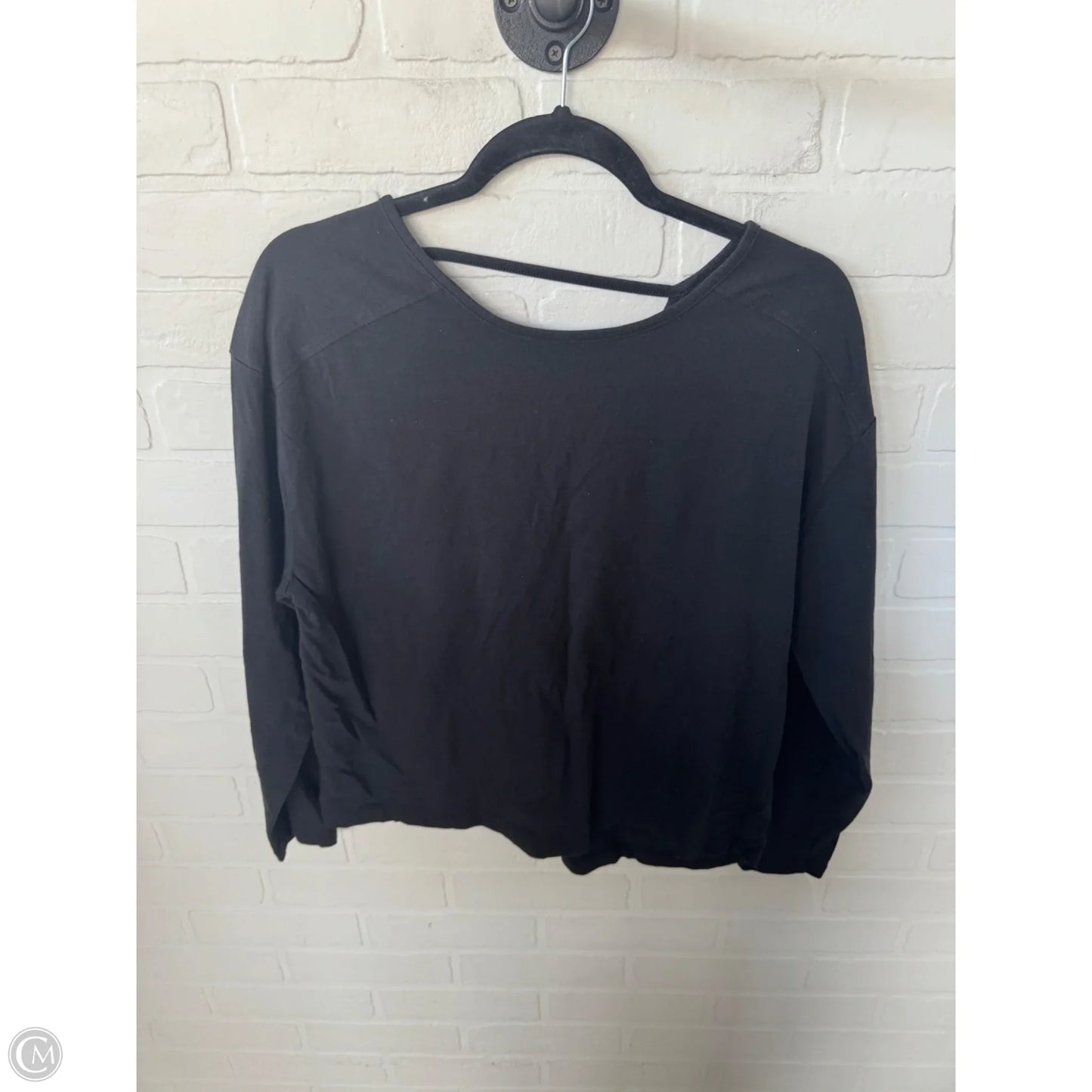 Athletic Top Long Sleeve Crewneck By Members Mark In Black, Size: M