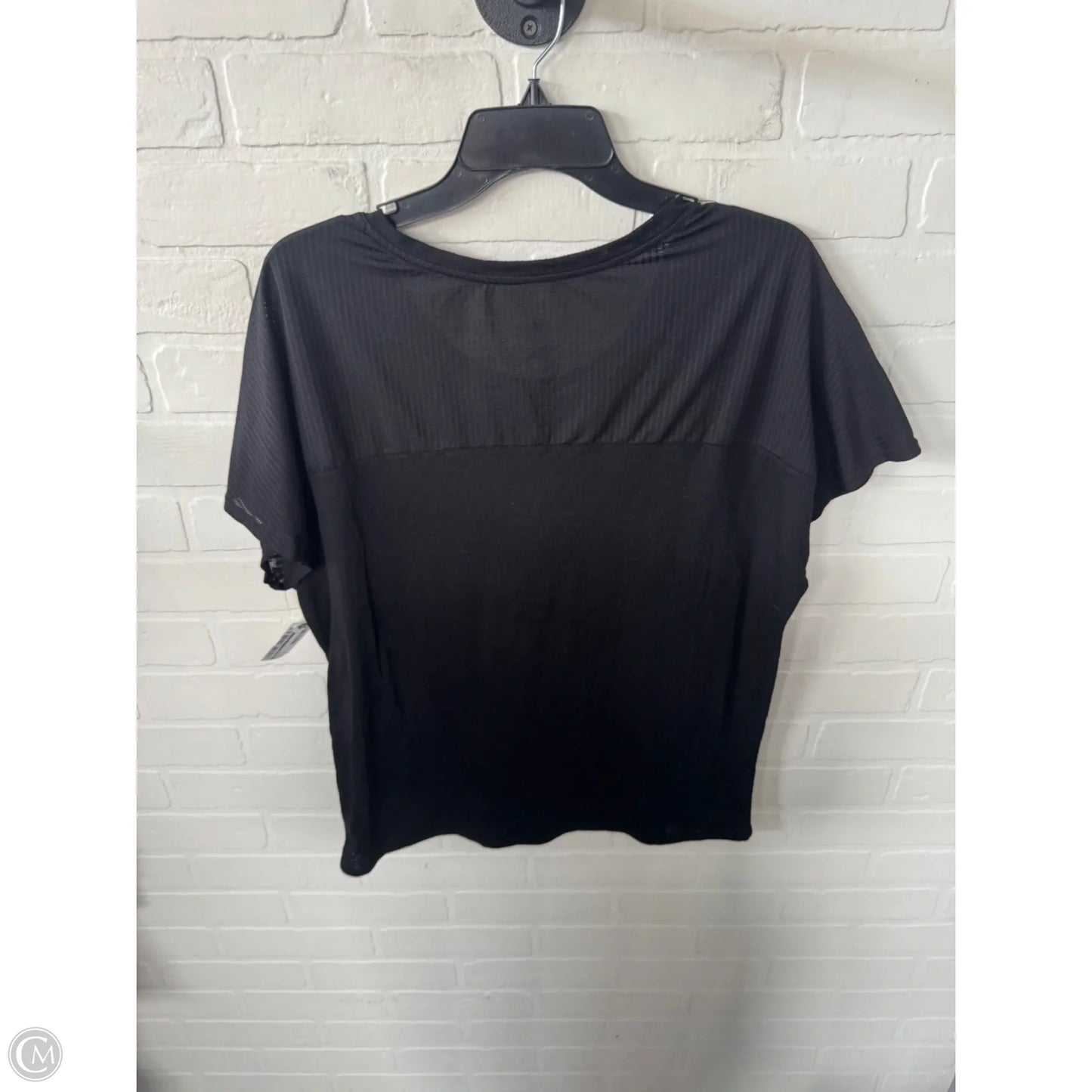 Athletic Top Short Sleeve By Reebok In Black, Size: L