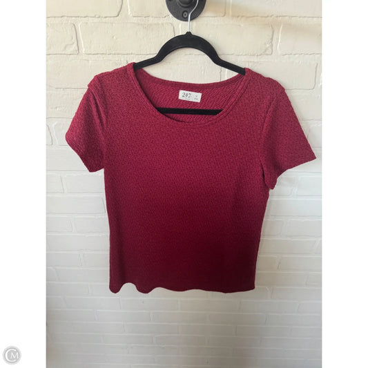 Top Short Sleeve Basic By Maurices In Red, Size: M