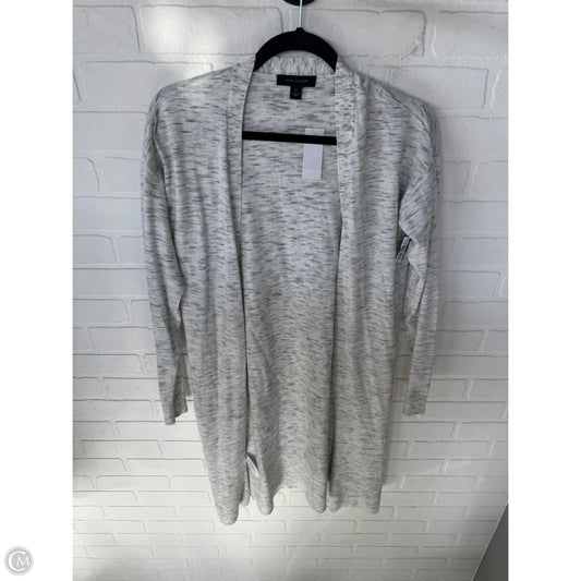 Sweater Cardigan By Ann Taylor In Grey & White, Size: Xs