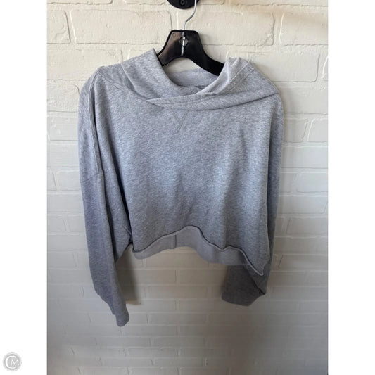 Athletic Sweatshirt Hoodie By Fabletics In Grey, Size: M