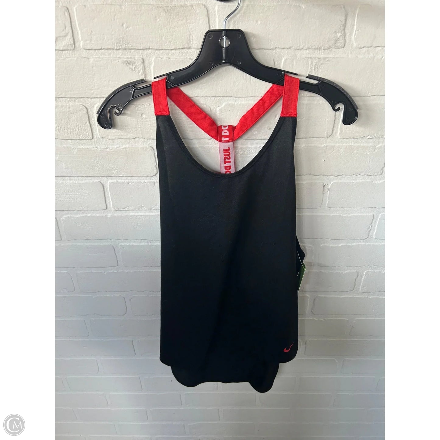 Athletic Tank Top By Nike In Black & Red, Size: L