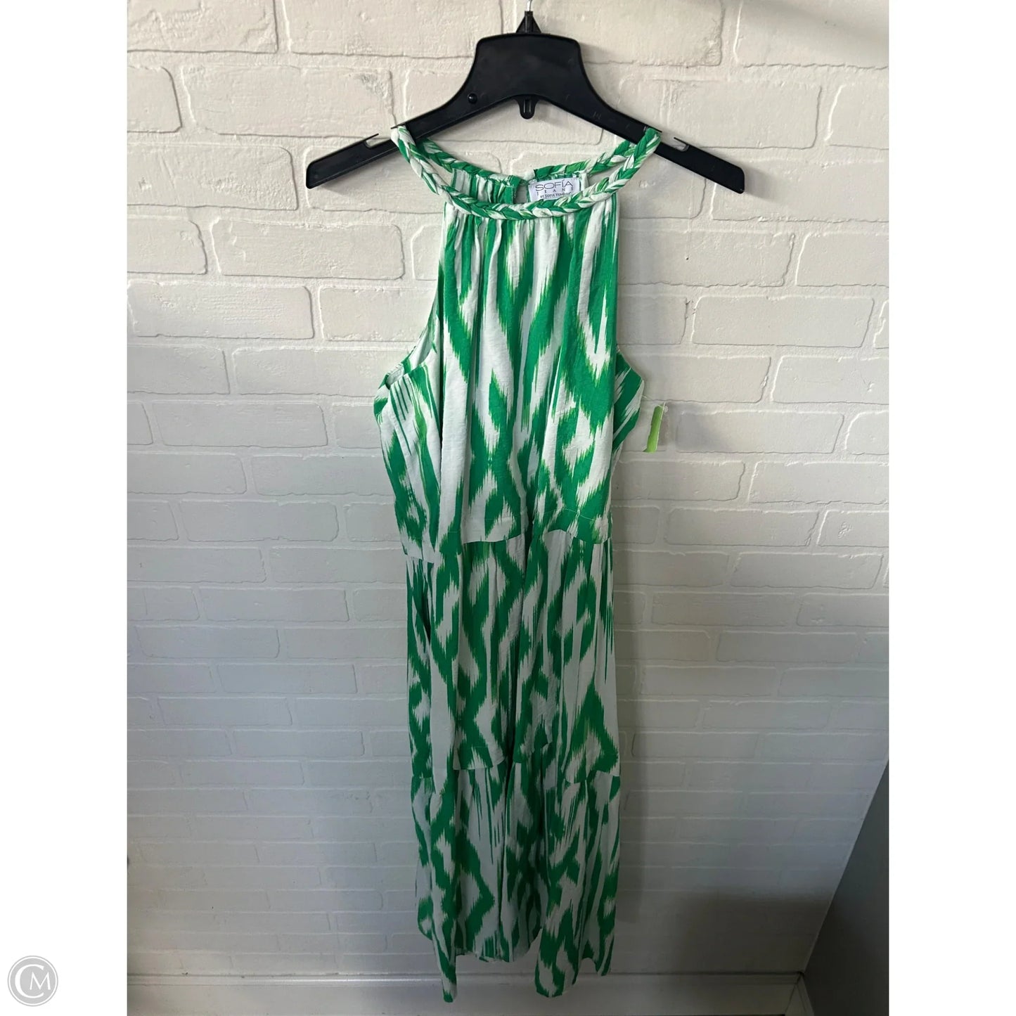 Dress Casual Maxi By Sofia By Sofia Vergara In Green & White, Size: M