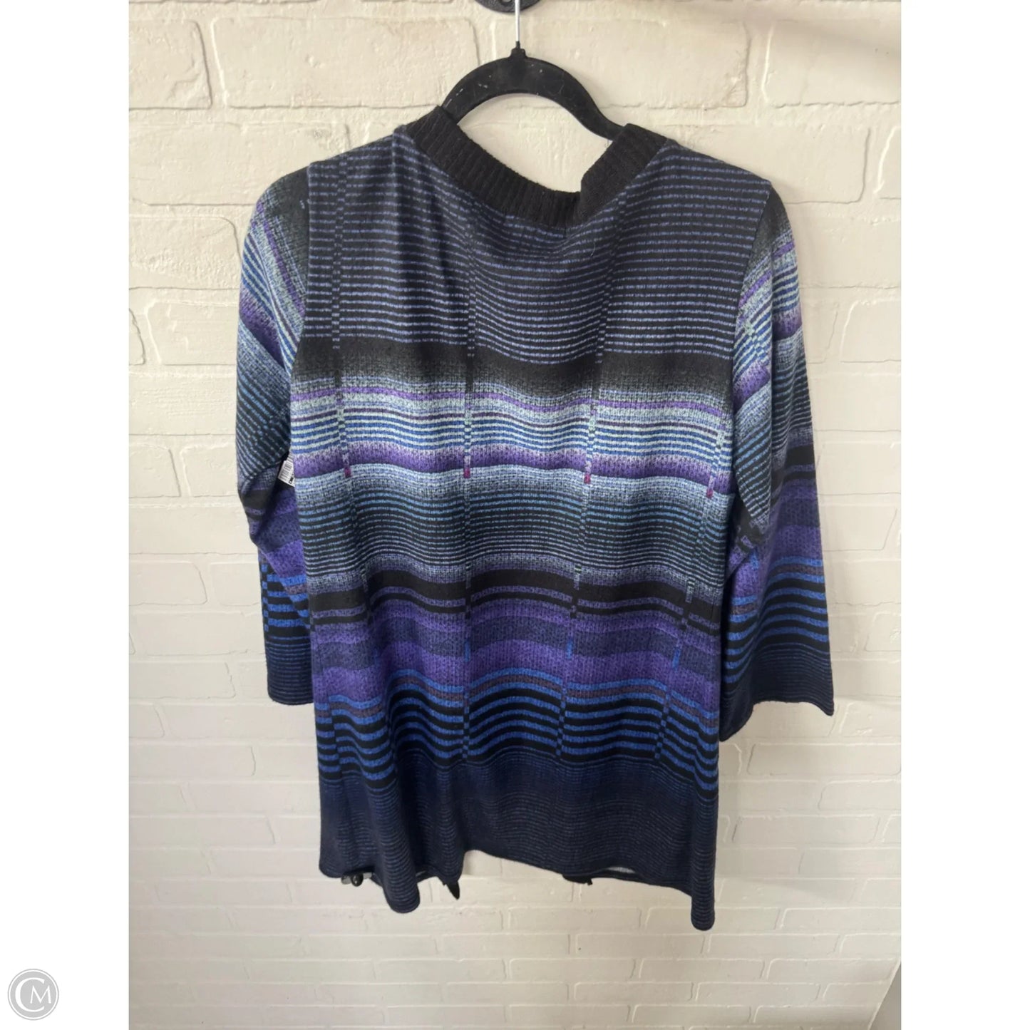 Sweater Cardigan By Clothes Mentor In Black & Purple, Size: M