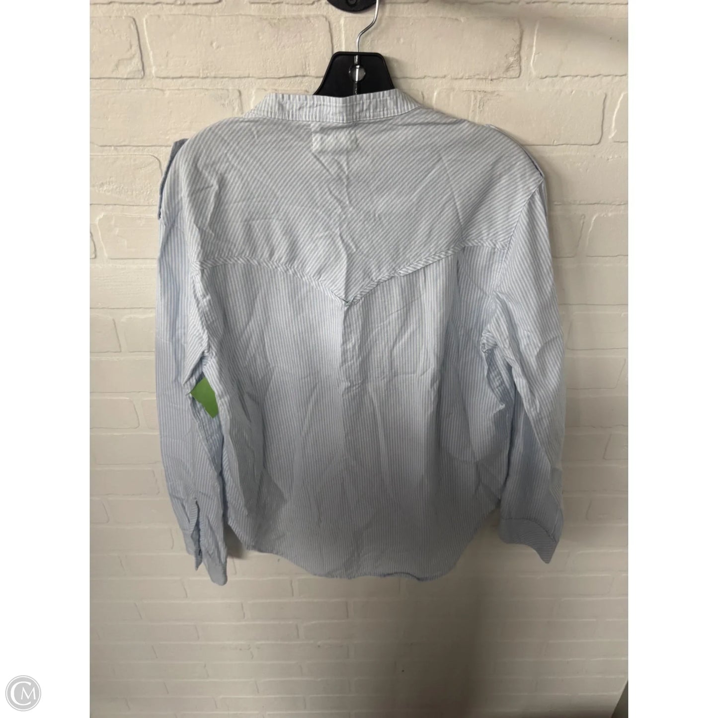 Top Long Sleeve By Clothes Mentor In Blue & White, Size: M