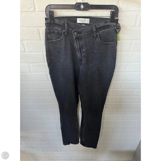 Jeans Straight By Abercrombie And Fitch In Black Denim, Size: 6