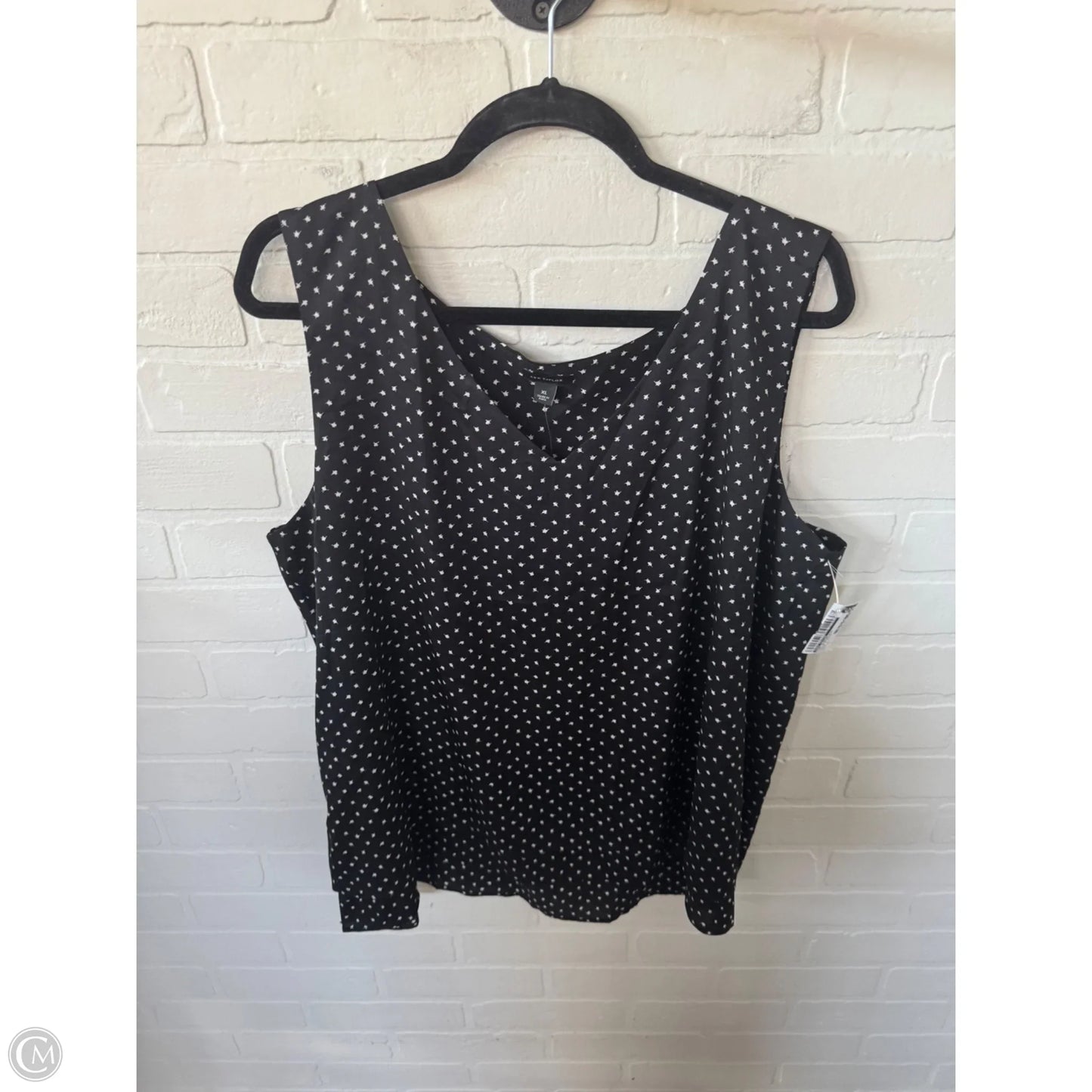 Top Sleeveless By Ann Taylor In Black & White, Size: Xl