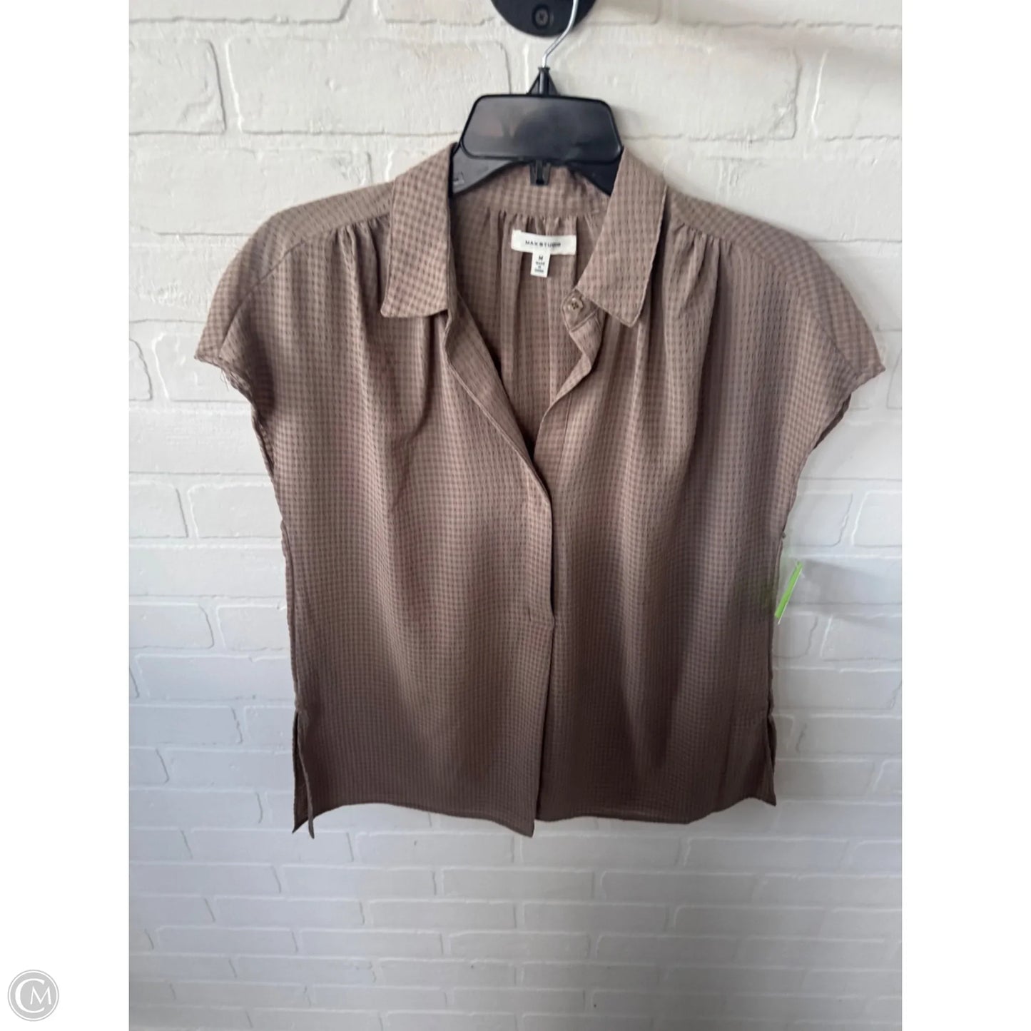 Top Short Sleeve By Max Studio In Brown, Size: M