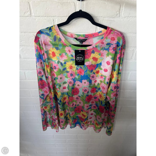 Top Long Sleeve By Davi & Dani In Green & Pink, Size: 3x