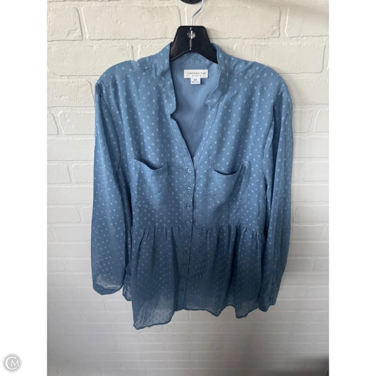 Top Long Sleeve By Chicsoul In Blue, Size: 2x