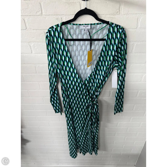 Dress Designer By Diane Von Furstenberg In Green & White, Size: M