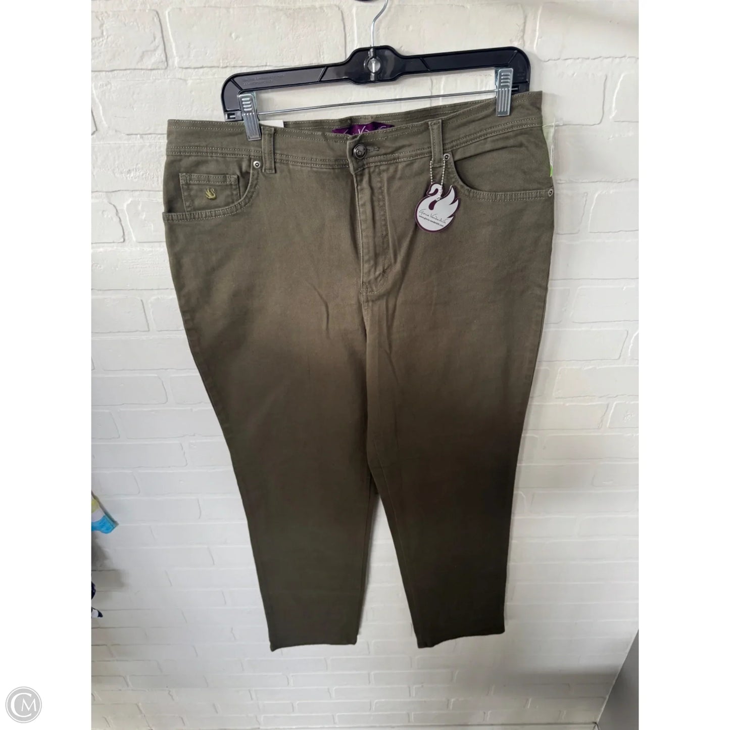 Jeans Straight By Gloria Vanderbilt In Green Denim, Size: 14