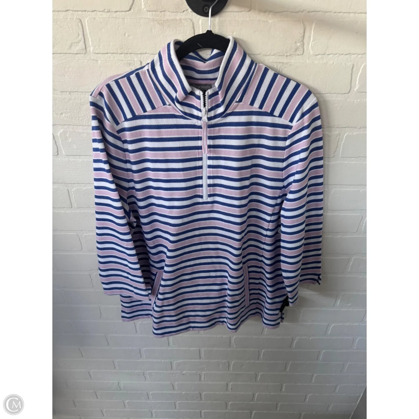 Sweatshirt Collar By Talbots In Purple & White, Size: Xl