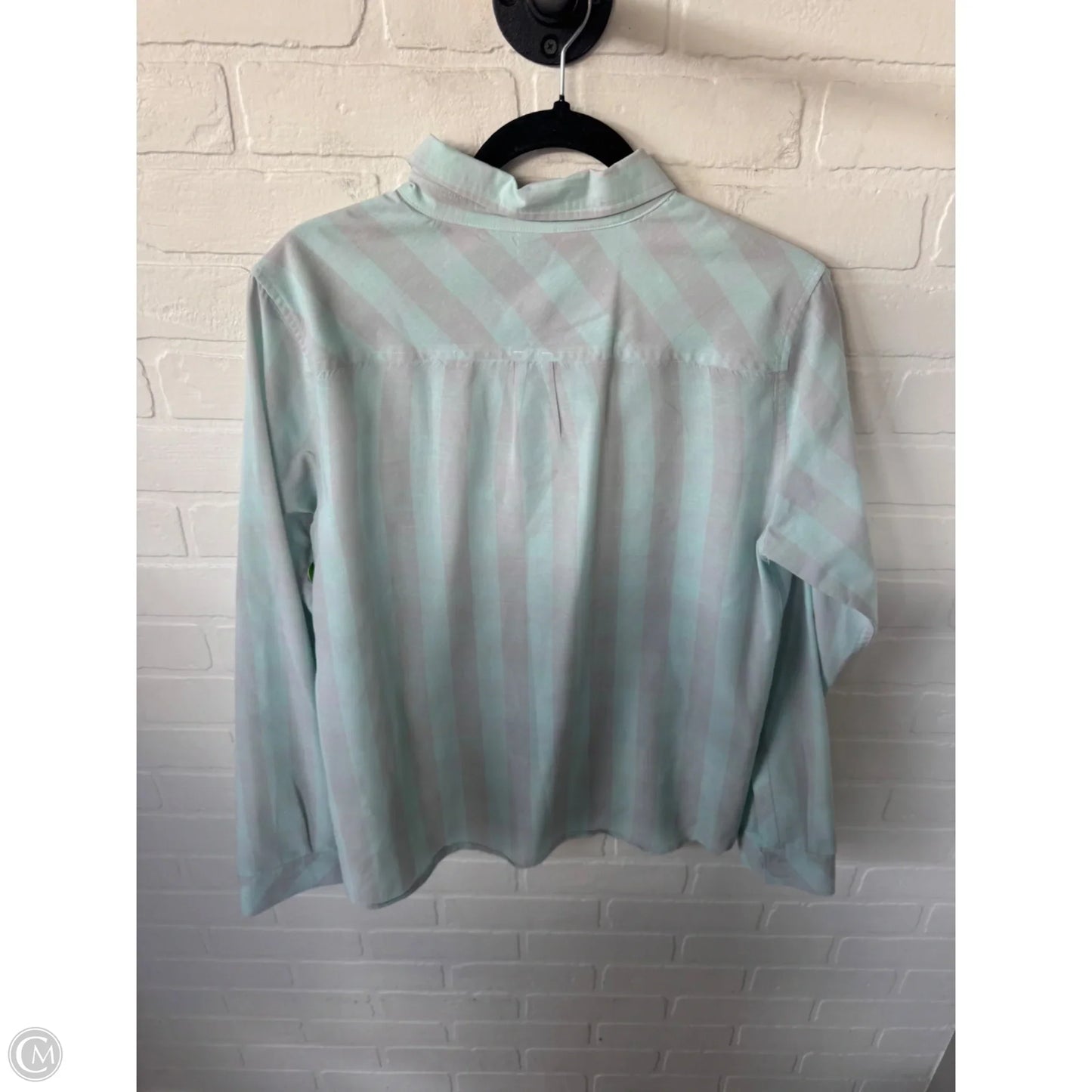 Top Long Sleeve By Cmc In Blue & Grey, Size: L