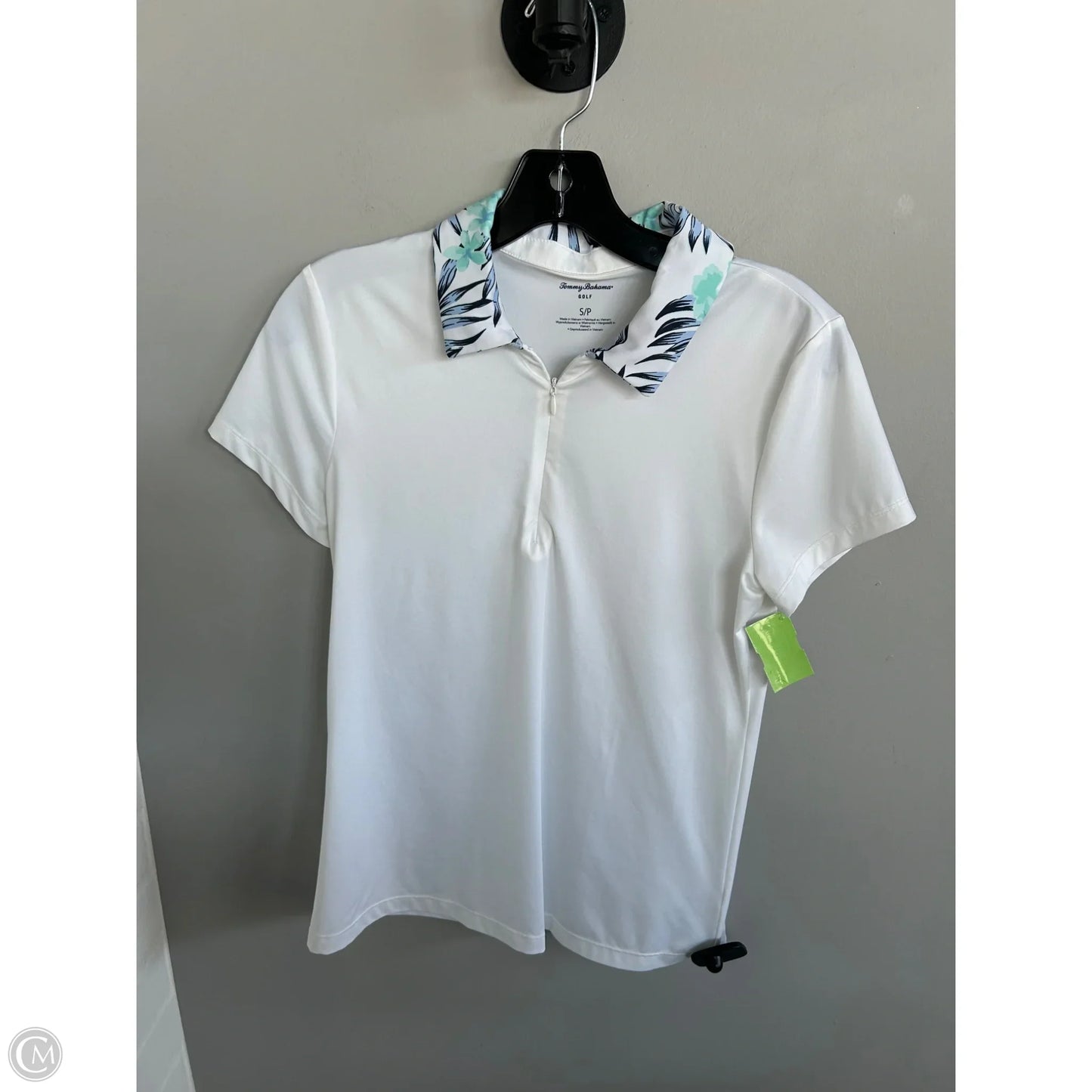 Athletic Top Short Sleeve By Tommy Bahama In Blue & White, Size: S