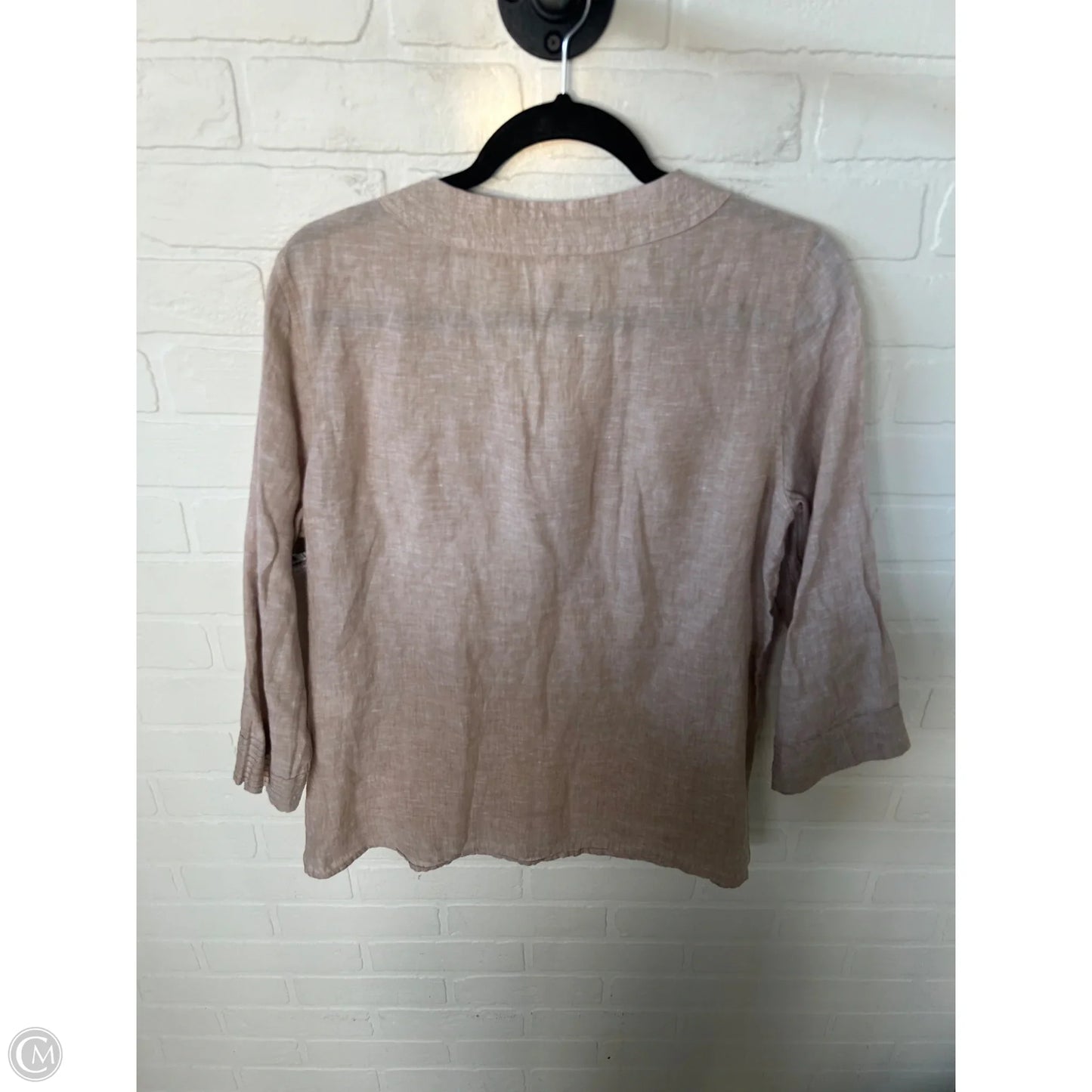 Top 3/4 Sleeve By Sigrid Olsen In Tan, Size: M