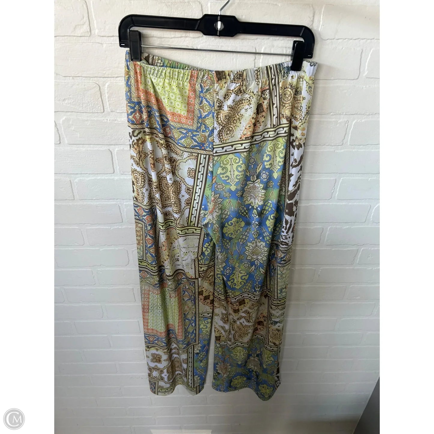 Pants Wide Leg By Chicos In Green & Orange, Size: 8