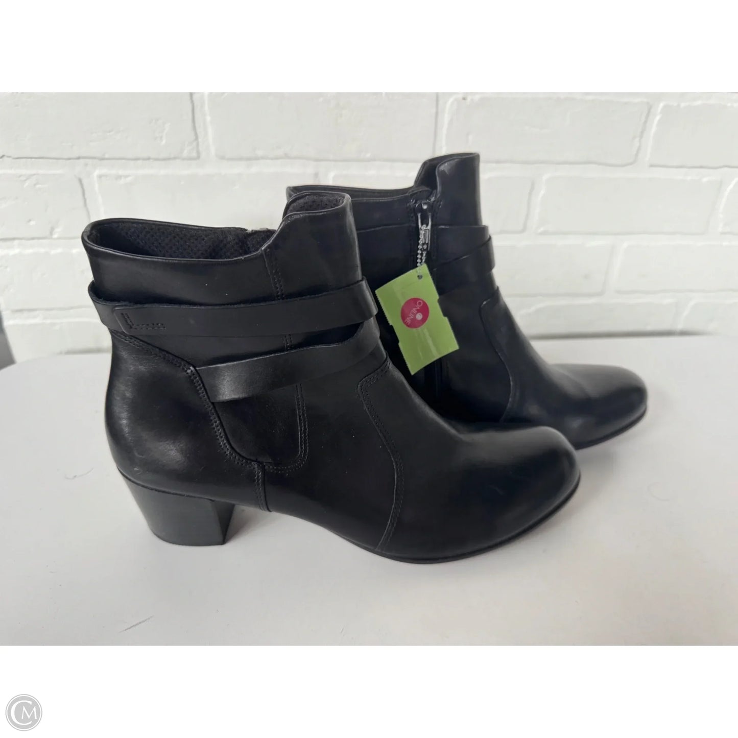 Boots Ankle Heels By Ecco In Black, Size: 9