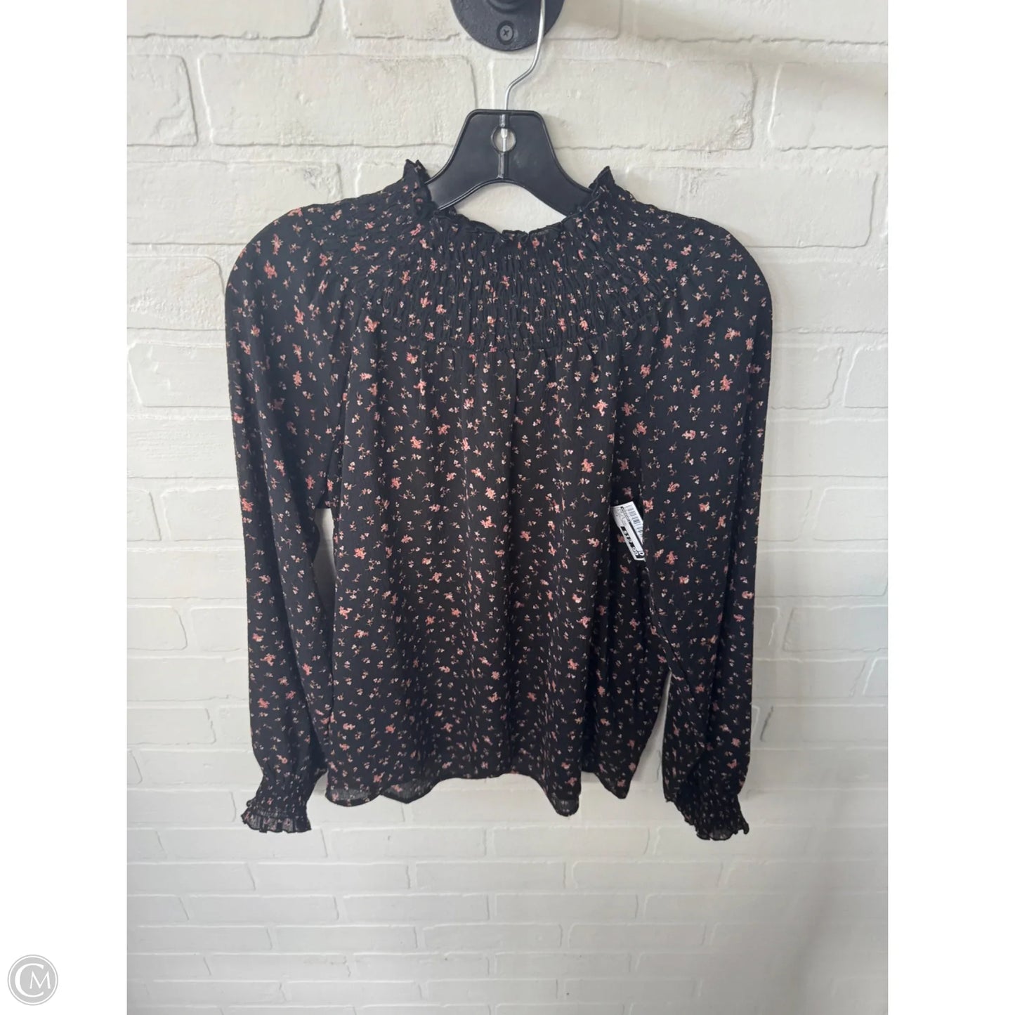 Top Long Sleeve By Madewell In Black & Tan, Size: S