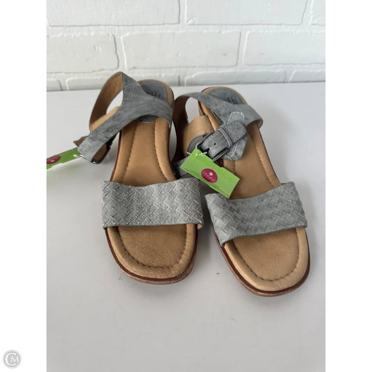 Sandals Heels Wedge By Sofft In Grey & Tan, Size: 7.5