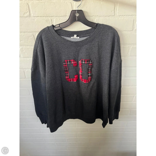 Sweatshirt Crewneck By Maurices In Grey & Red, Size: 1x