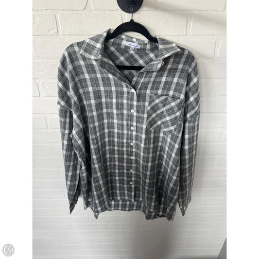 Tunic Long Sleeve By White Birch In Grey & White, Size: M