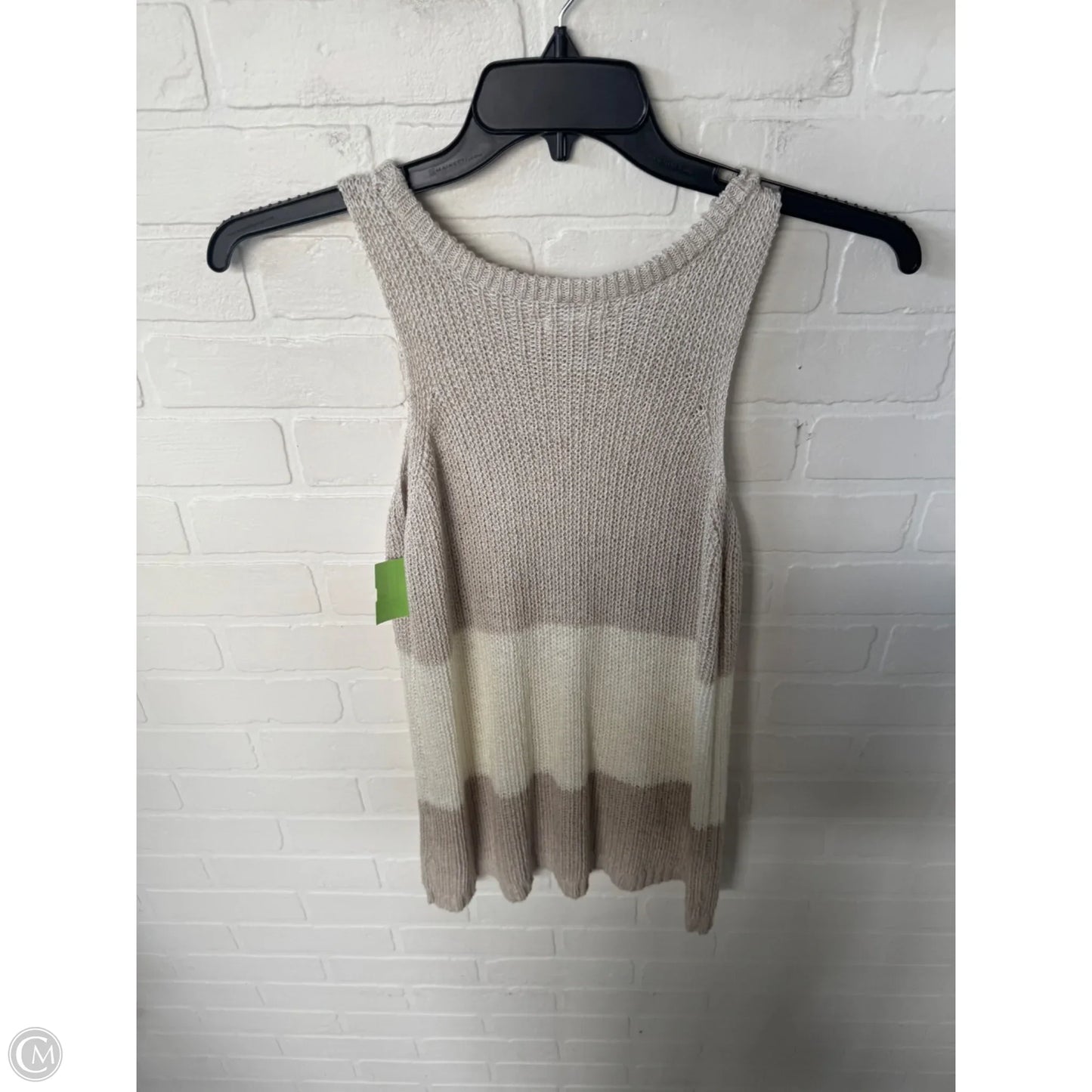Vest Sweater By Maurices In Tan & White, Size: L