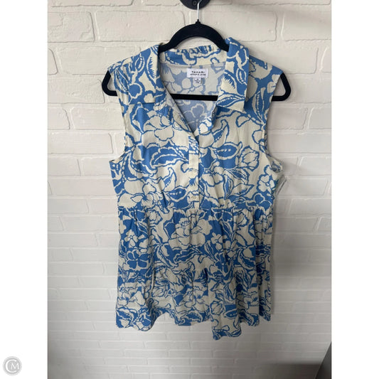 Dress Casual Short By Tahari By Arthur Levine In Blue & Cream, Size: Xl